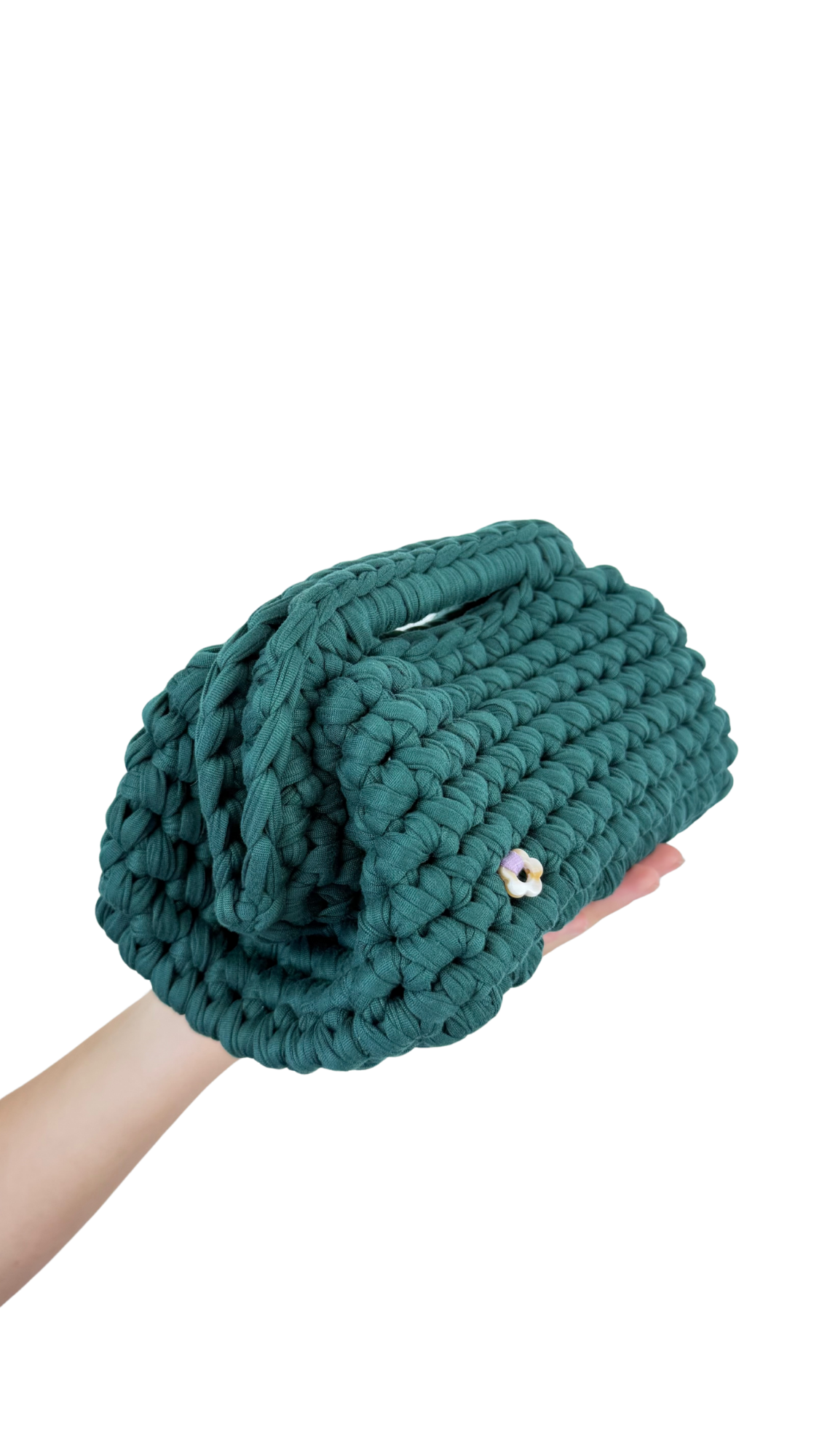 Dark Green Clutch | T-shirt Yarn Collection