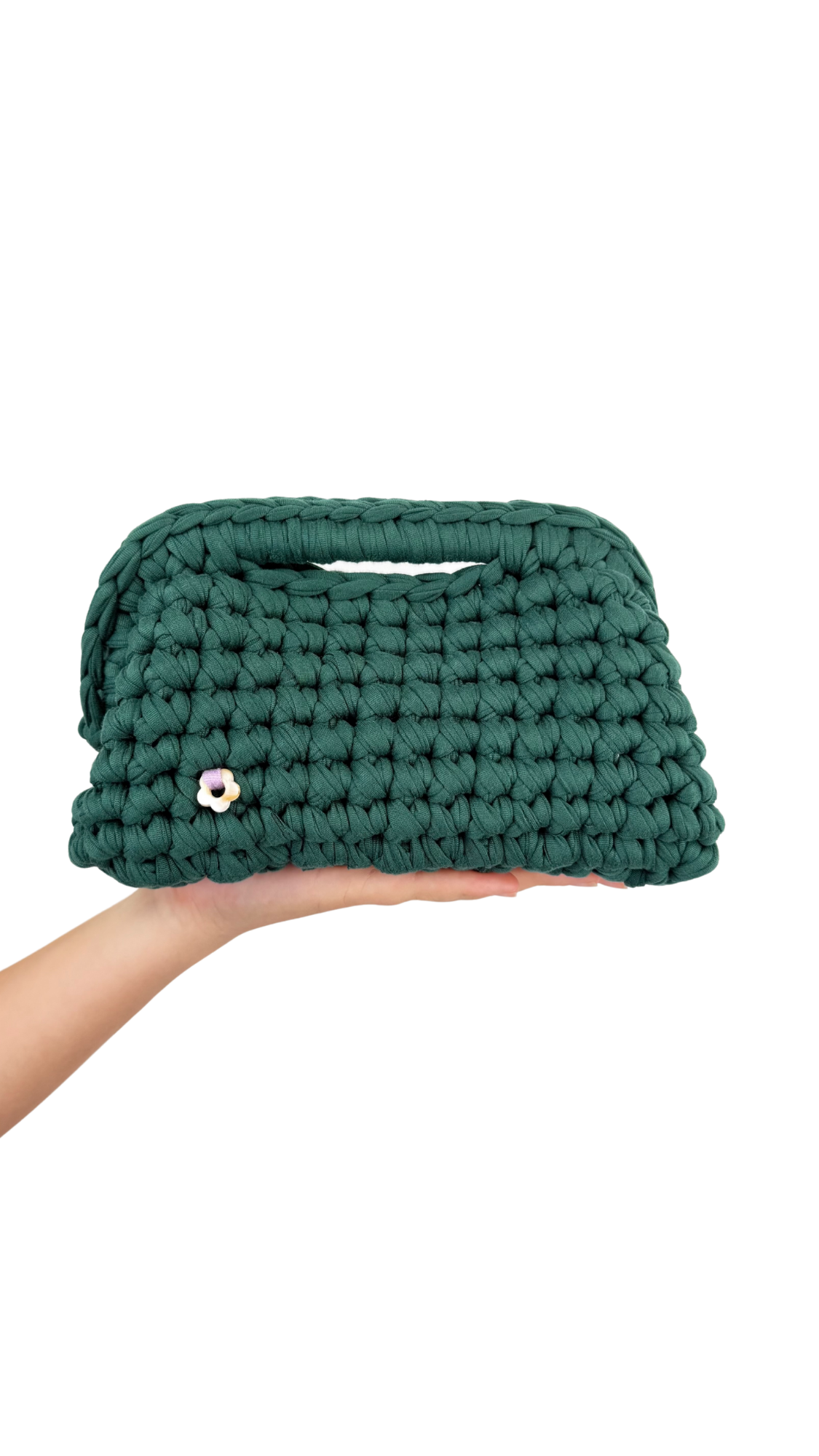 Dark Green Clutch | T-shirt Yarn Collection
