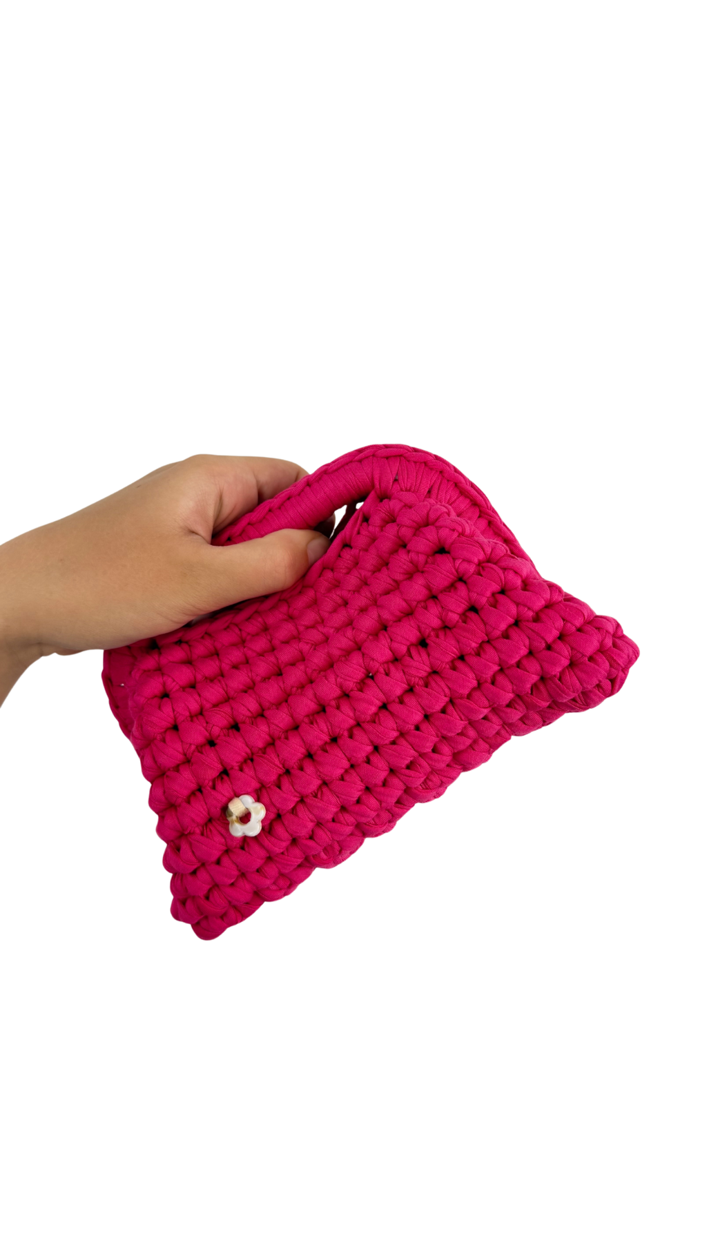Mini Pink Clutch | T-shirt Yarn Collection Mini