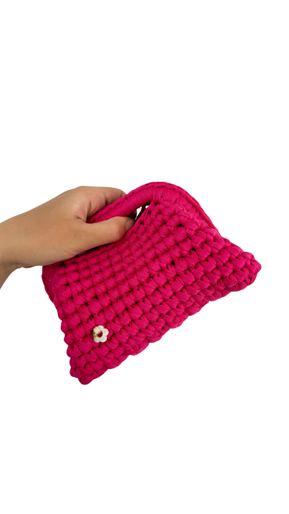 Mini Pink Clutch | T-shirt Yarn Collection Mini