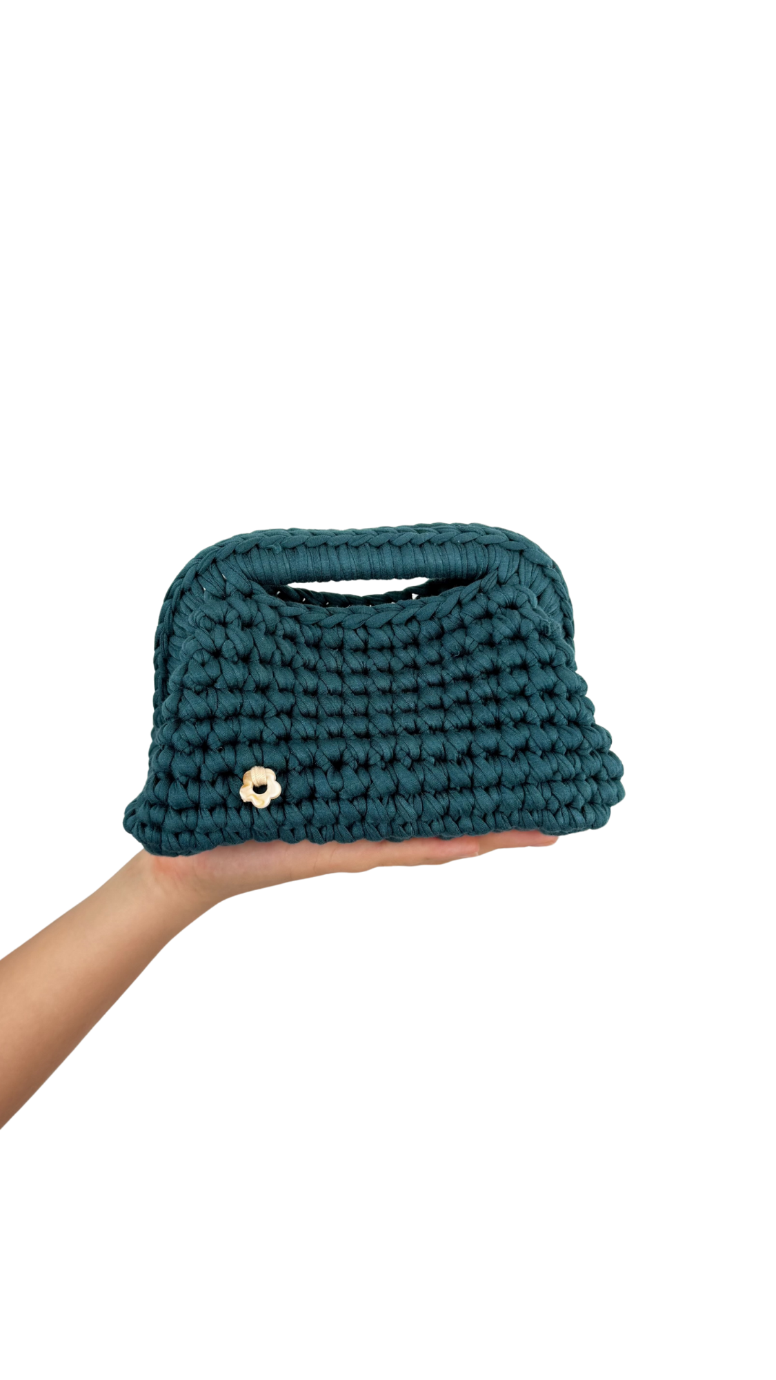 Dark Green Clutch | T-shirt Yarn Collection Mini