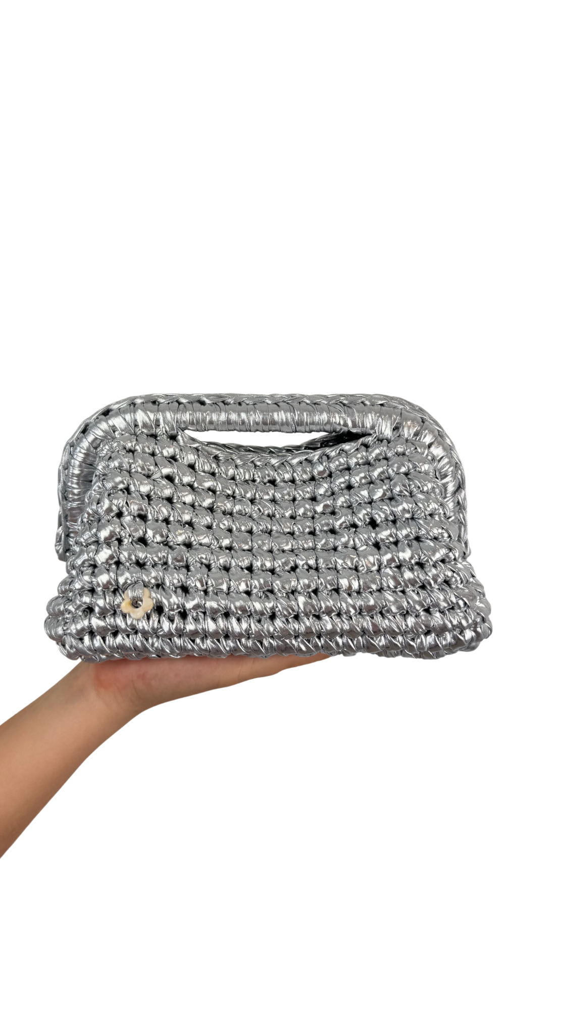 Silver Metallic Clutch | Faux Leather Collection
