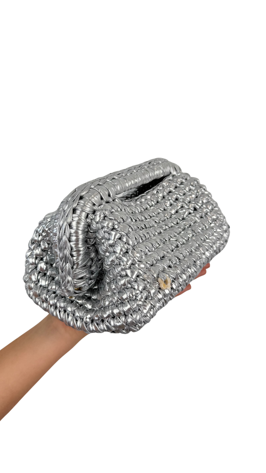 Silver Metallic Clutch | Faux Leather Collection