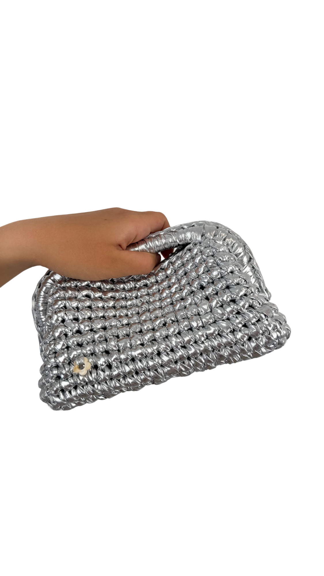 Silver Metallic Clutch | Faux Leather Collection