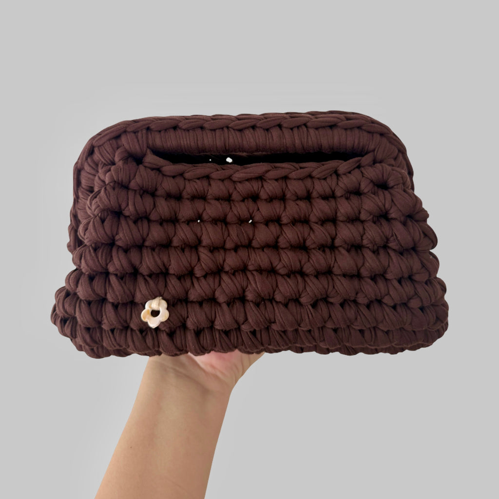 Chocolate Brown Clutch | T-shirt Yarn Collection