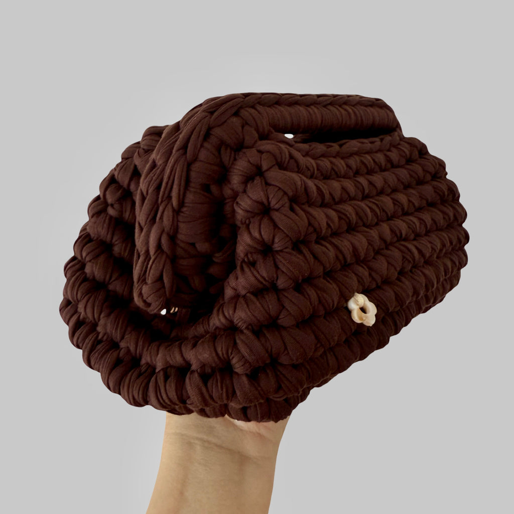 Chocolate Brown Clutch | T-shirt Yarn Collection