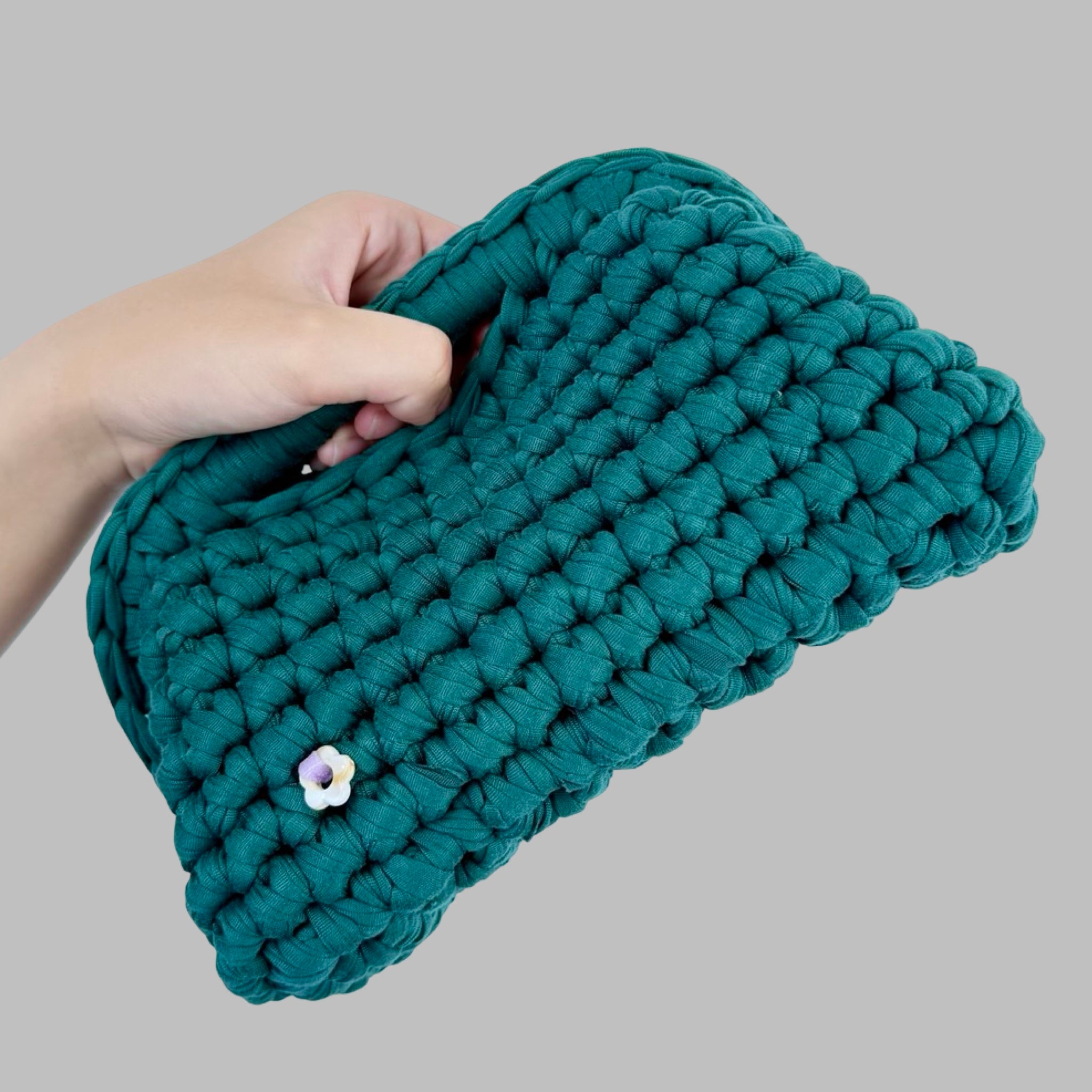 Dark Green Clutch | T-shirt Yarn Collection