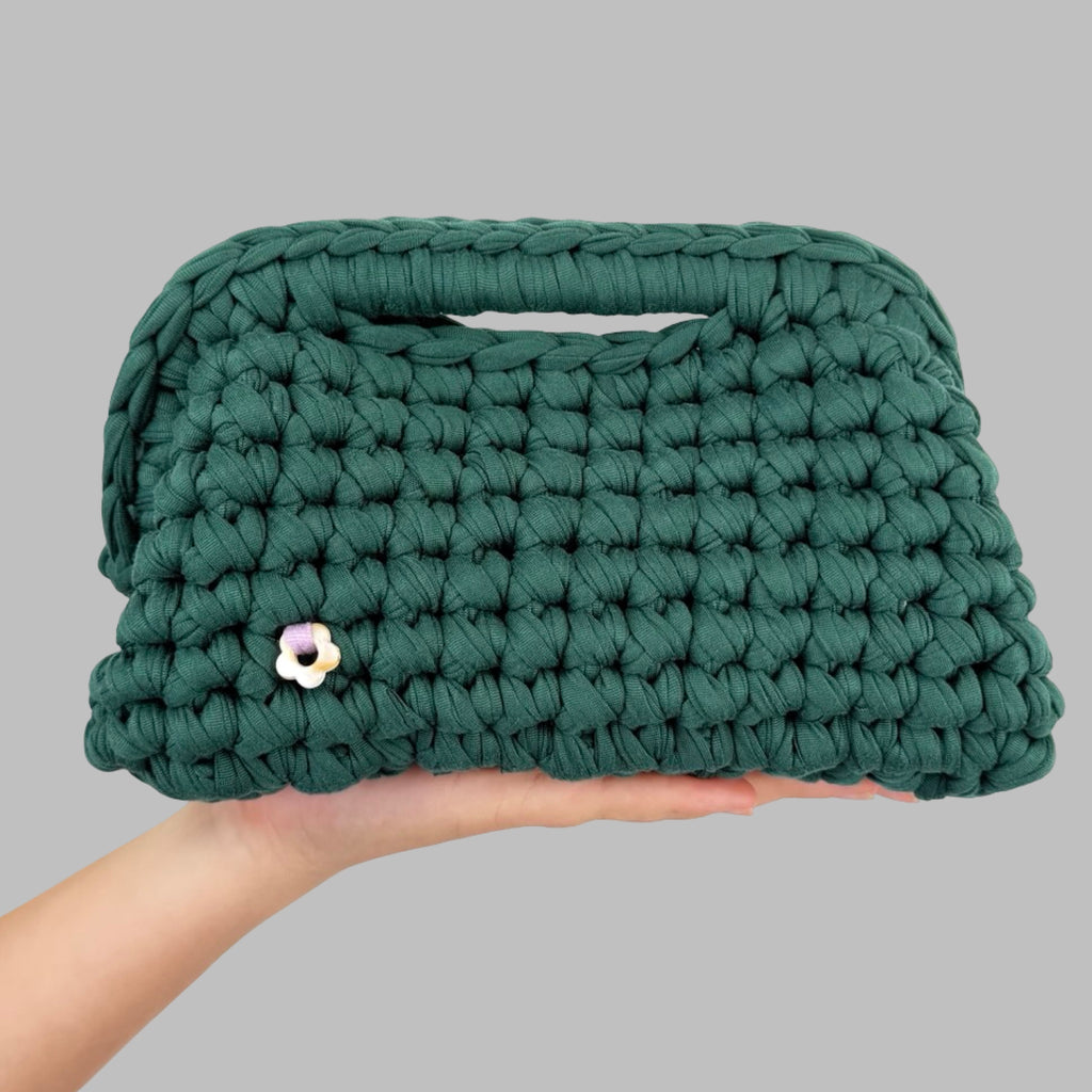 Dark Green Clutch | T-shirt Yarn Collection