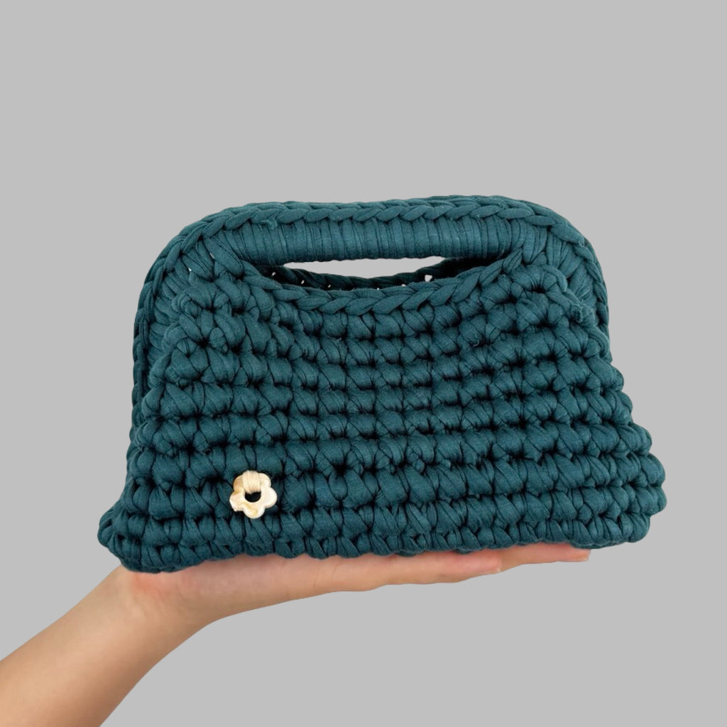 Dark Green Clutch | T-shirt Yarn Collection Mini