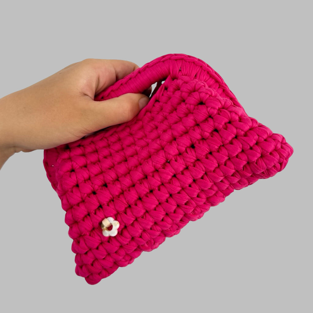 Mini Pink Clutch | T-shirt Yarn Collection Mini