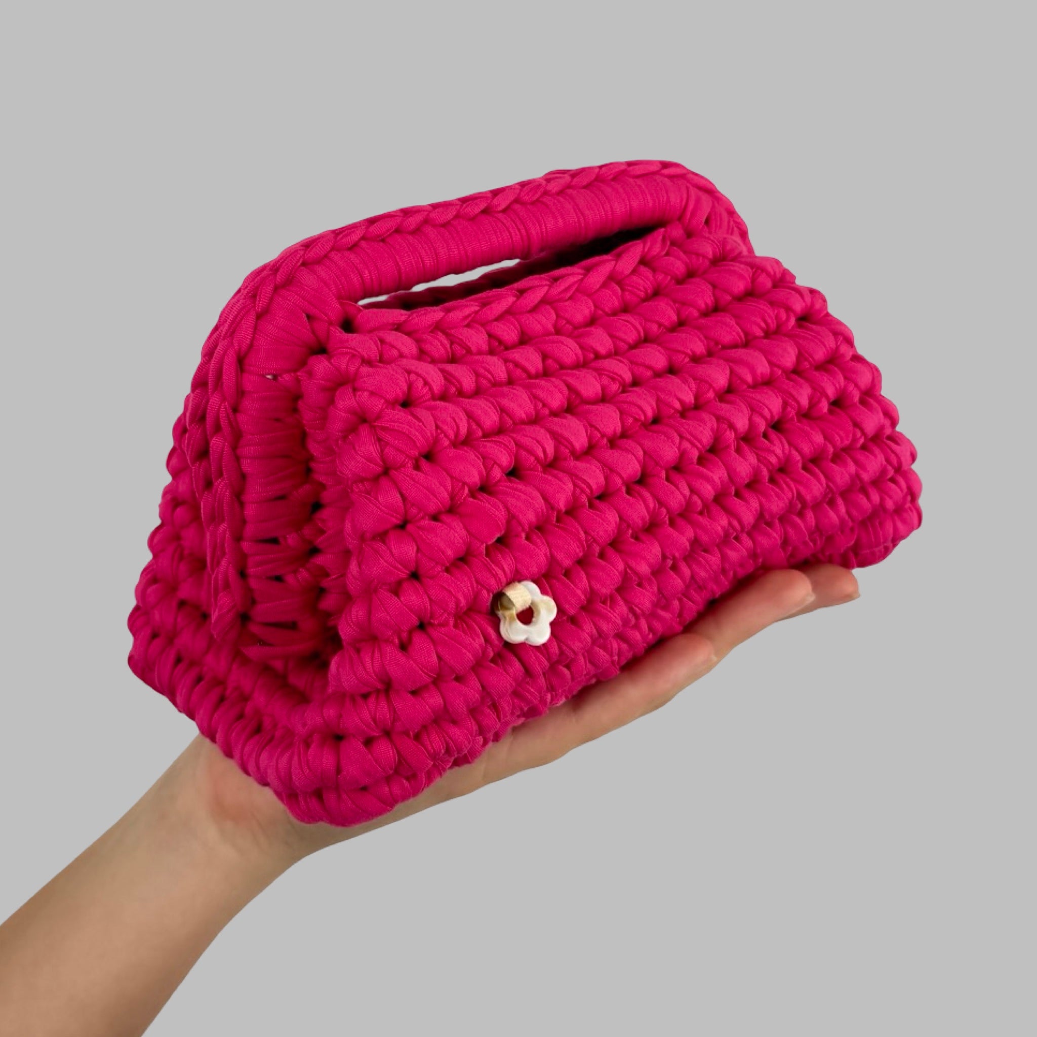 Mini Pink Clutch | T-shirt Yarn Collection Mini