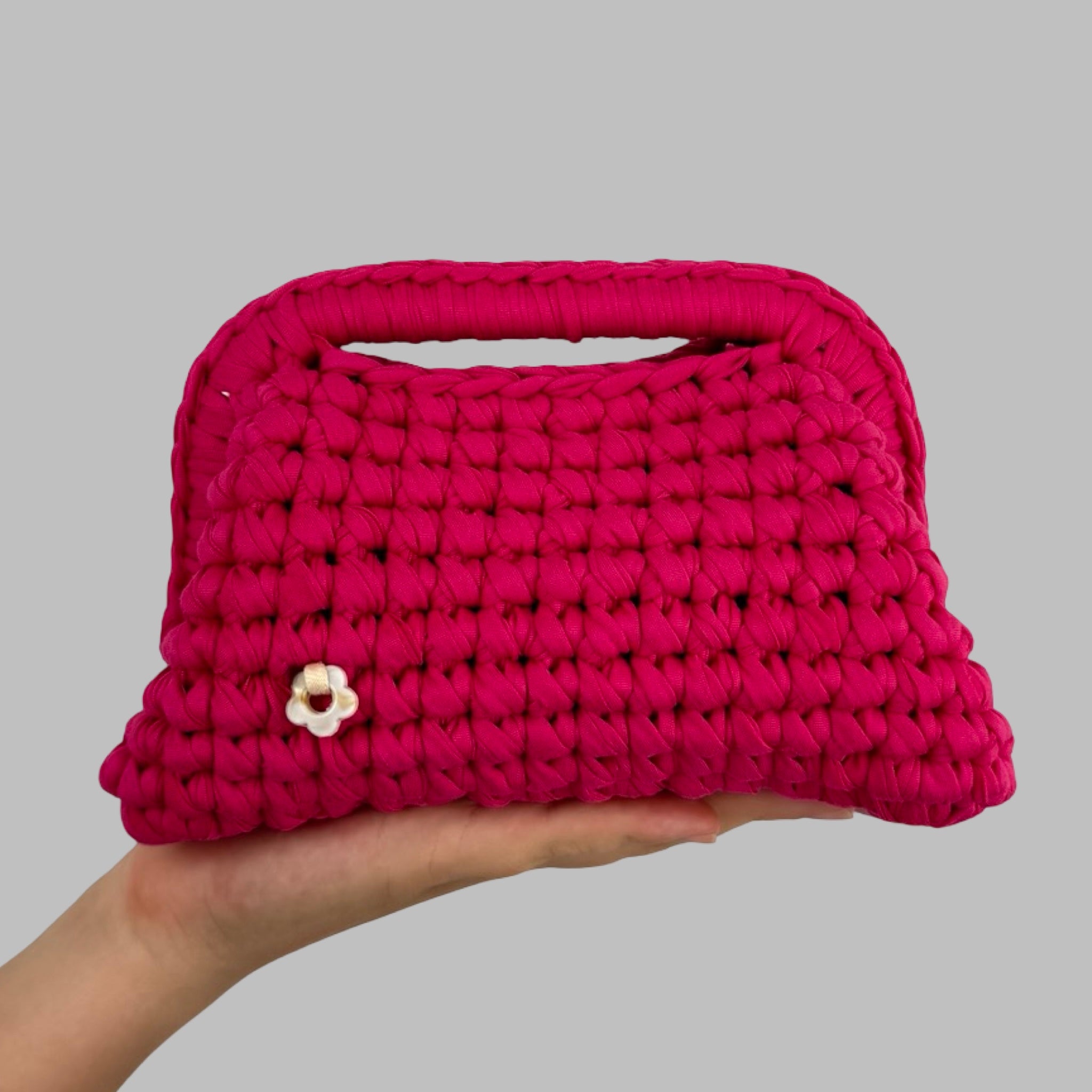 Mini Pink Clutch | T-shirt Yarn Collection Mini